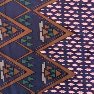 Geometric Printed Shift Dress/ Tunic With 3/4 Sleeves